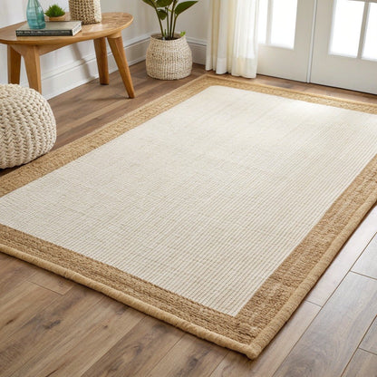Flatweave Rug with Natural Jute Border – Vivotee