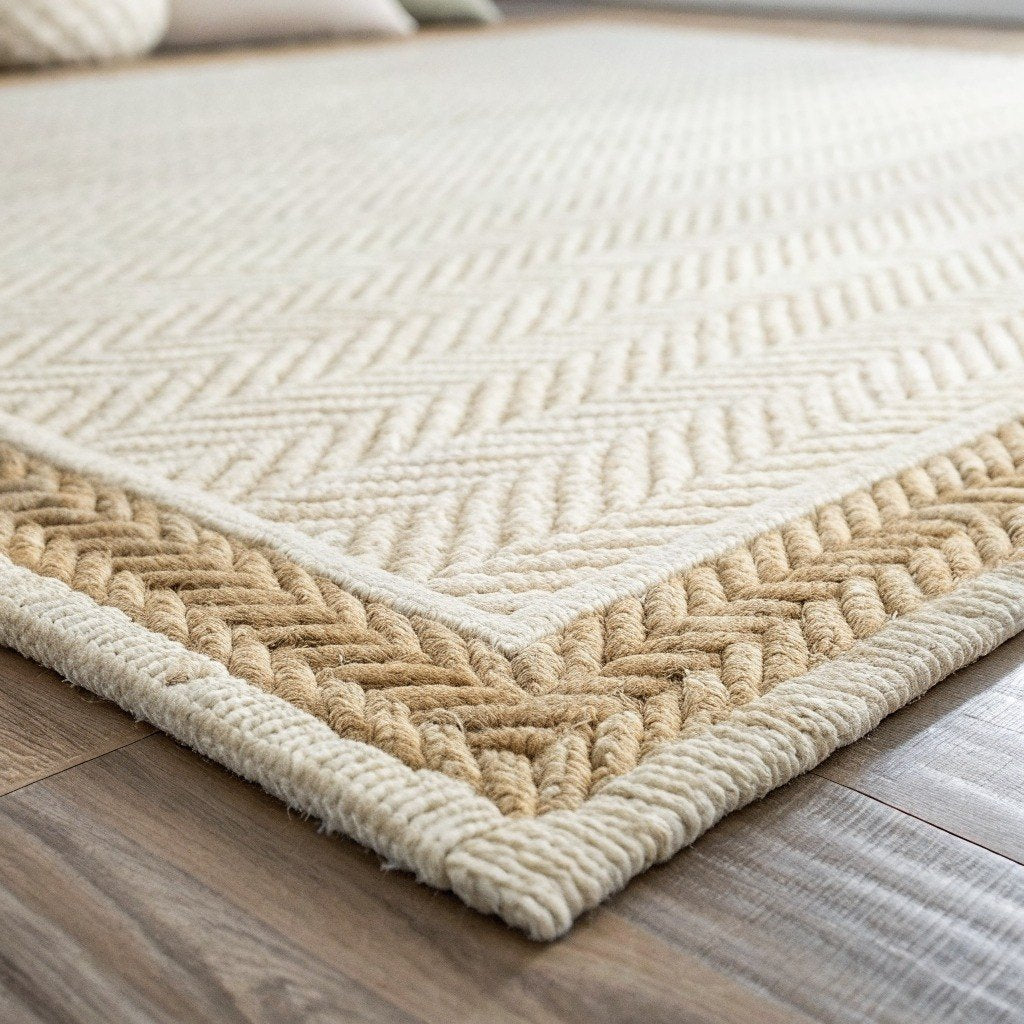 Flatweave Rug with Natural Jute Border – Vivotee