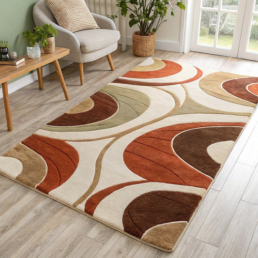 Modern Abstract Rug, Earth Tones – Vivotee
