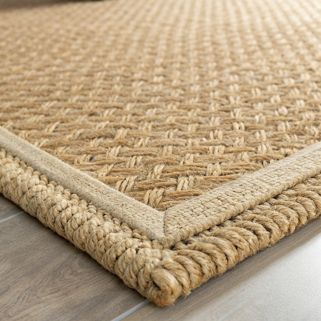 Natural Jute Rug, Minimalist Weave – Vivotee
