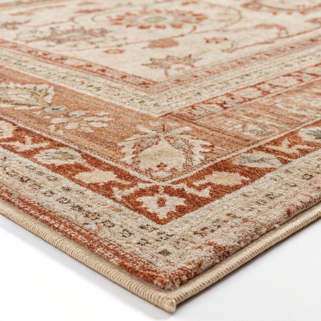 Timeless Persian-Style Rug, Terracotta Tones – Vivotee