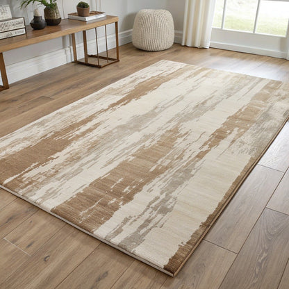 Washable Abstract Rug, Soft Neutrals – Vivotee