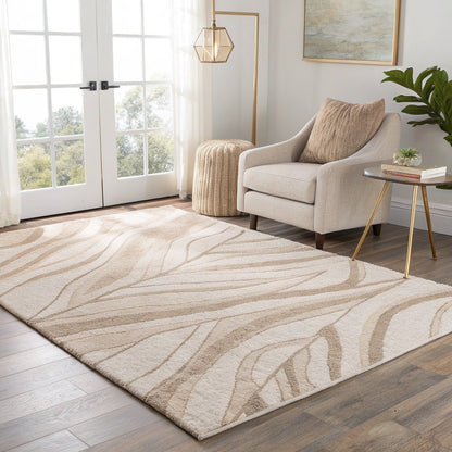 Washable Abstract Rug, Soft Neutrals – Vivotee