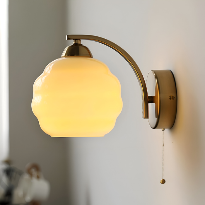 Art Deco Milk Glass Wall Sconce - Vivotee