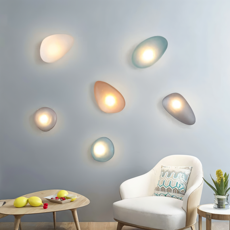 Pebble Glass Wall Sconce, Warm White LED - Vivotee