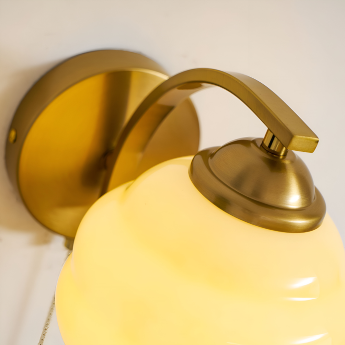 Art Deco Milk Glass Wall Sconce in a styled room setting - Vivotee