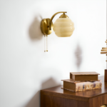 Art Deco Milk Glass Wall Sconce close-up detail - Vivotee