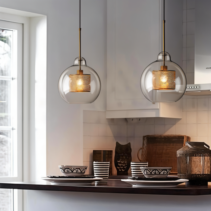 Honeycomb Glass Pendant Light, Vintage Loft close-up detail - Vivotee