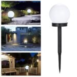 Round Solar Garden Light, Dusk-to-Dawn close-up detail - Vivotee