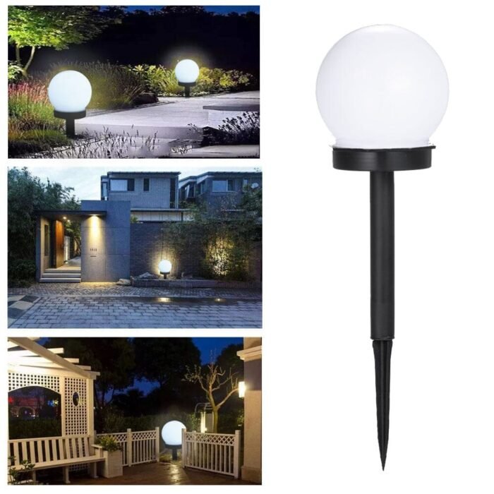 Round Solar Garden Light, Dusk-to-Dawn close-up detail - Vivotee